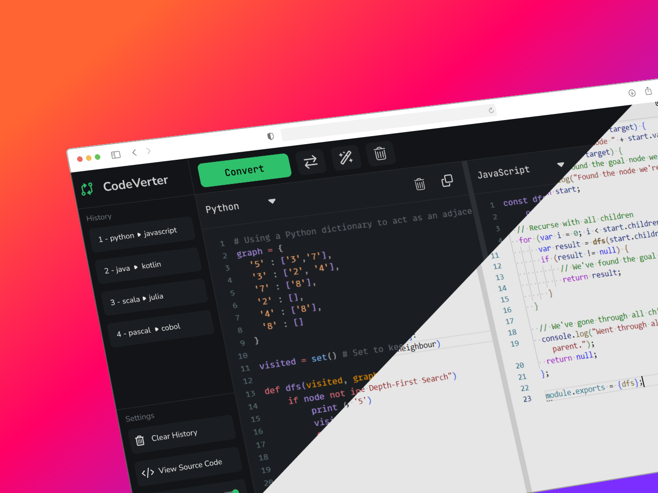 Screenshot of the app
